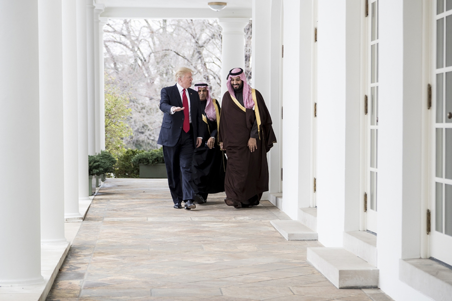 Książę Muhammed bin Salman i prezydent Donald Trump.
